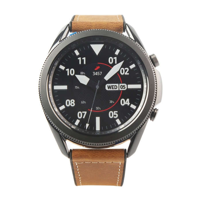 For Samsung Galaxy Watch 3 45mm TPU + Leather Watch Band(Red)