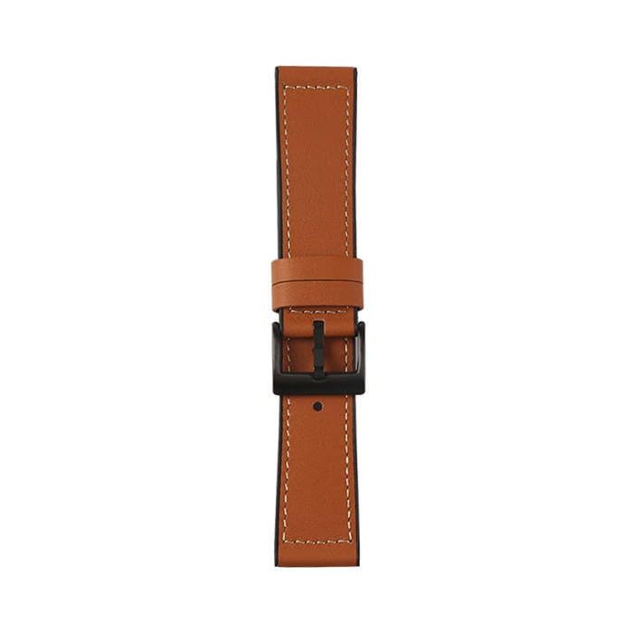For Samsung Galaxy Watch 3 45mm TPU + Leather Watch Band(Brown)