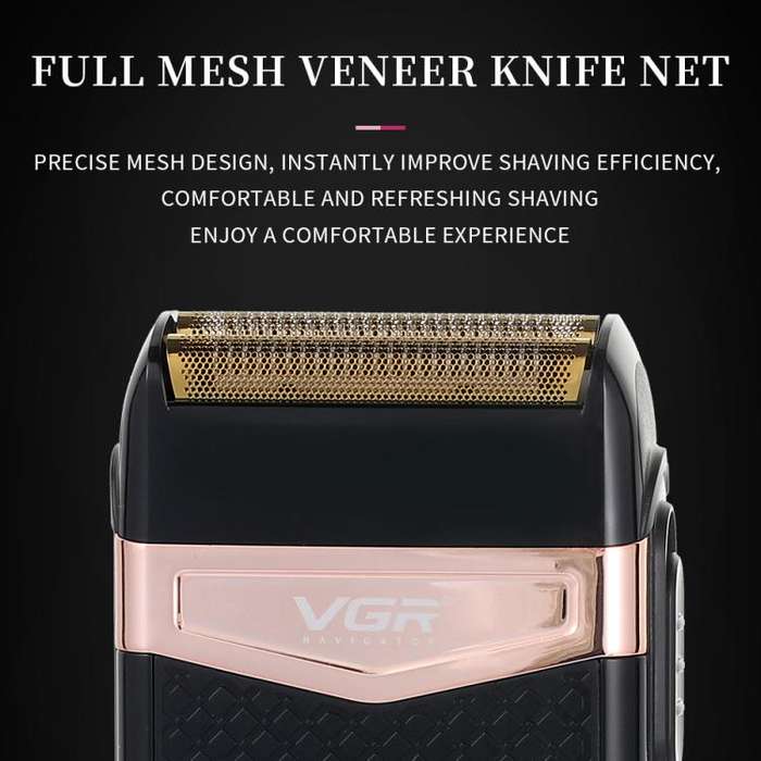 VGR V-331 Reciprocating Rotary 2 Cutter Head IPX4 Electric Shaver(Black)