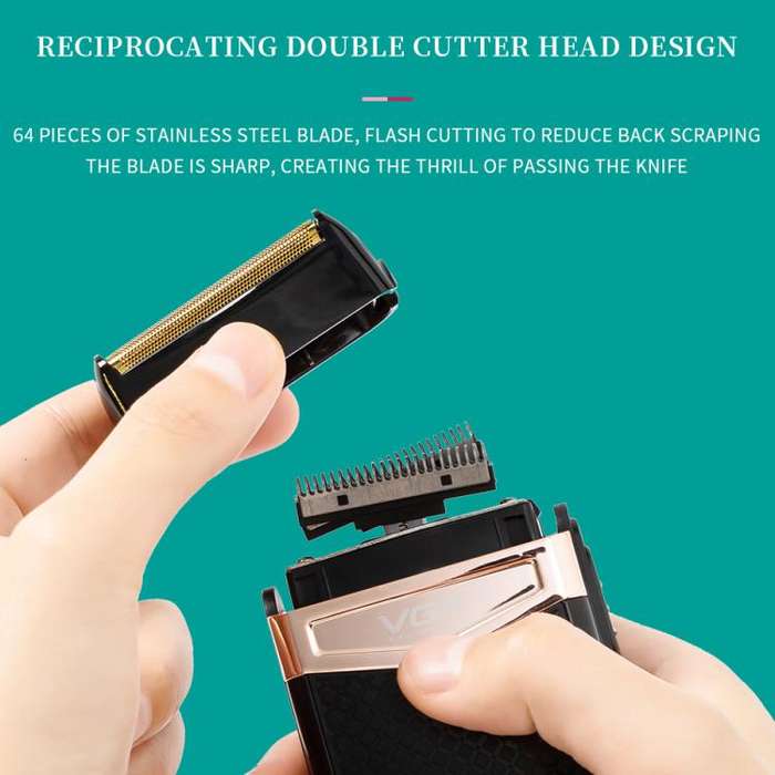 VGR V-331 Reciprocating Rotary 2 Cutter Head IPX4 Electric Shaver(Black)