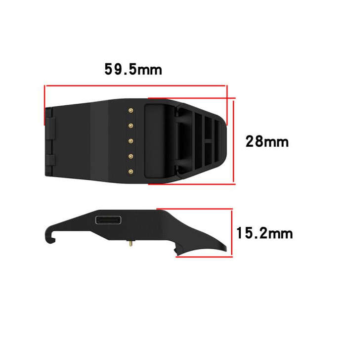For Garmin T5 / T15 / TT10 Dog Collar Portable Dual Port Dog Tracker Charger(Black)