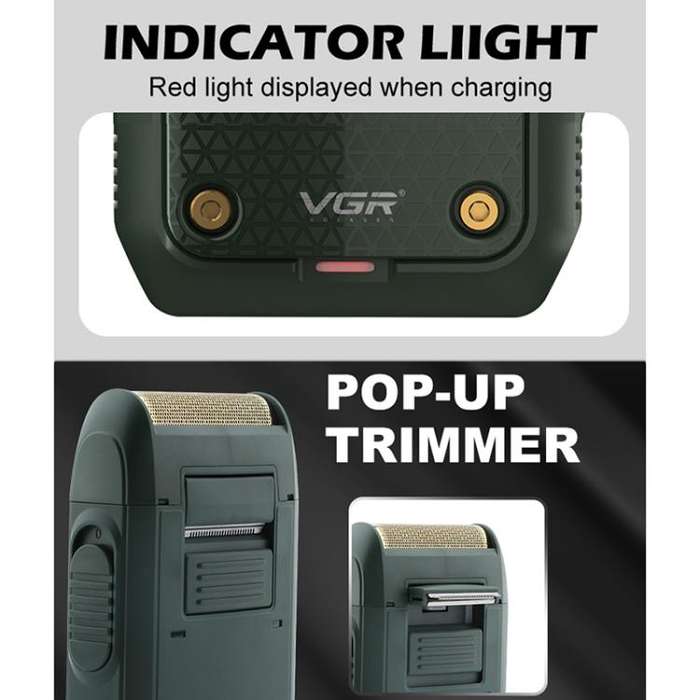 VGR V-353 Floating Cuttter Head Portable Electric Shaver(Green)