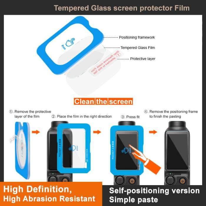 For DJI Osmo Action 4 imak Tempered Glass Film with Camera Lens Film, Self-positioning Version