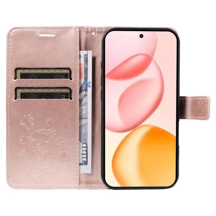 For Honor 400 Global 156.5mm 3D Butterfly Embossed Pattern Flip Leather Phone Case(Rose Gold)