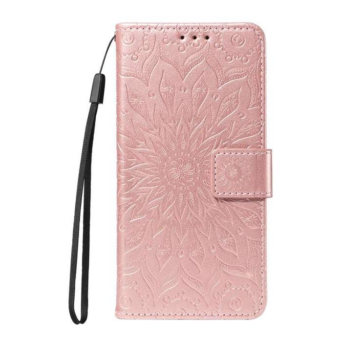 For Honor 400 Global 156.5mm Embossed Sunflower Pattern Flip Leather Phone Case(Rose Gold)