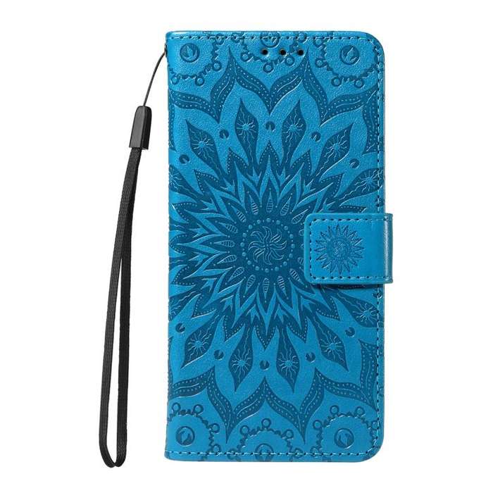 For Honor 400 Pro Global 160.8mm Embossed Sunflower Pattern Flip Leather Phone Case(Blue)