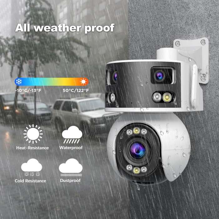 SriHome SH055 8MP HD Multi-lens 5X Optical Zoom Lens Panoramic PTZ Dome Camera(AU Plug)