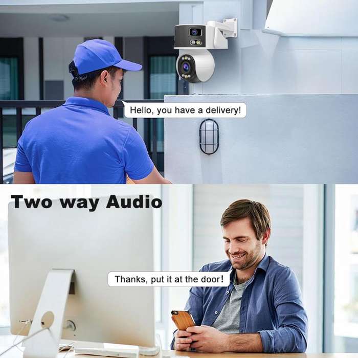SriHome SH055B 8MP HD Multi-lens Super Wide Angle Panoramic PTZ Dome Camera(US Plug)