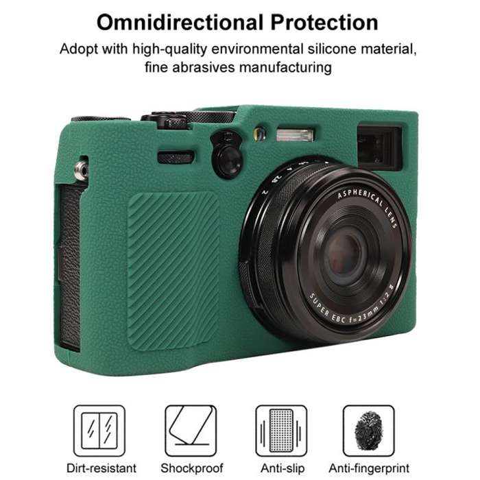 For FUJIFILM X100VI Litchi Texture Soft Silicone Protective Case(Green)