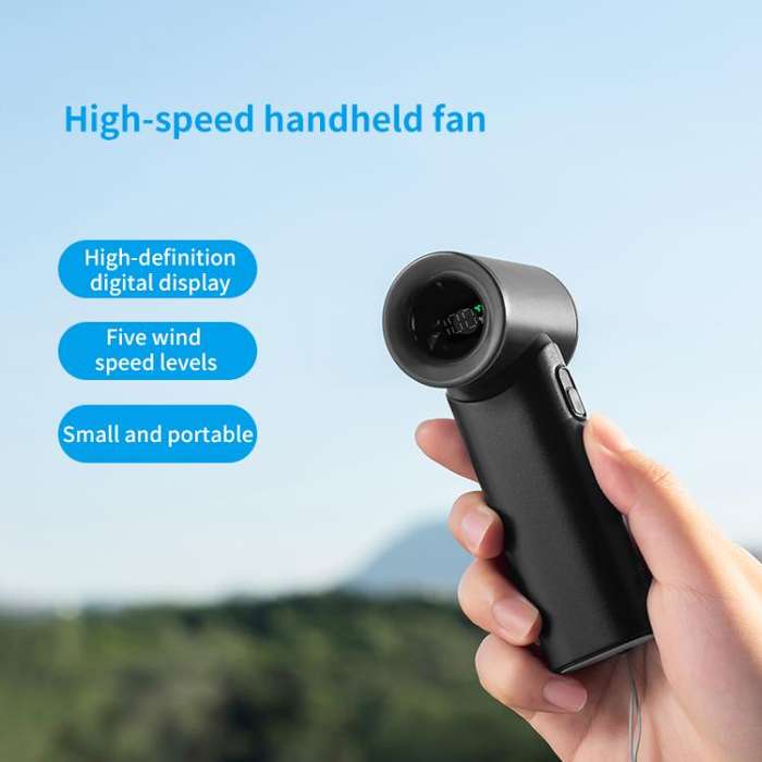N610 Digital Display High Speed Handheld Fan(Black)