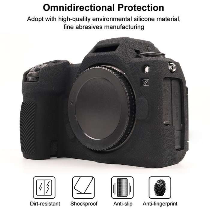 For Nikon Z6III Litchi Texture Soft Silicone Protective Case(Black)