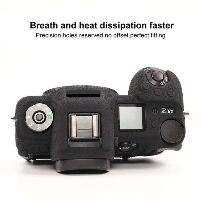 For Nikon Z6III Litchi Texture Soft Silicone Protective Case(Black)