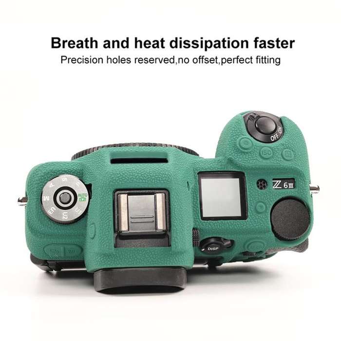 For Nikon Z6III Litchi Texture Soft Silicone Protective Case(Green)