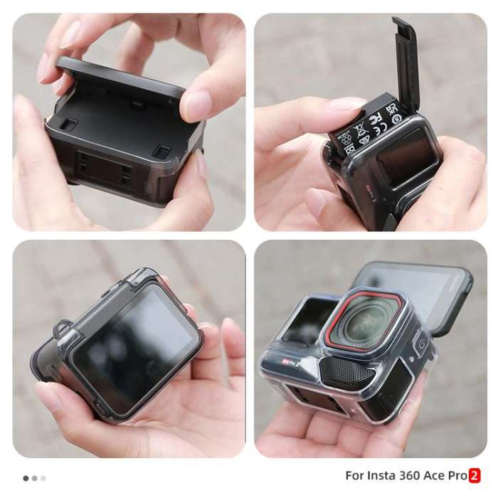 For Insta360 Ace / Ace Pro / Pro 2 Body Soft TPU Protective Case with Lens Cover(Ink Grey)