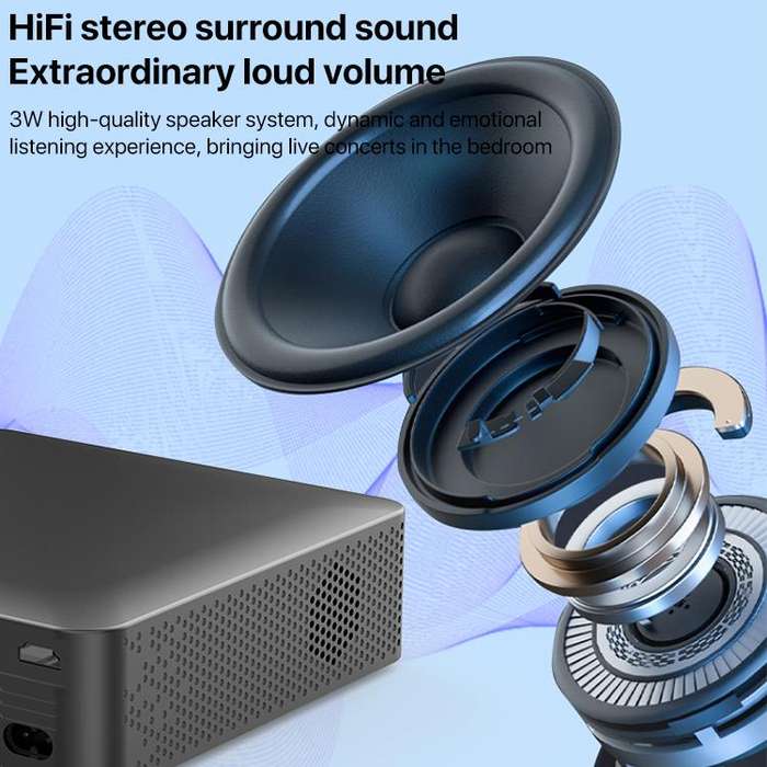 N5 1280x720P Android 9.0 System Wireless Same Screen Smart HD Projector, Plug:UK Plug(Black)