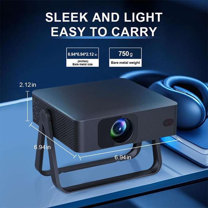 N5-A 1280x720P LCD Smart HD Projector, Plug:EU Plug(Black)