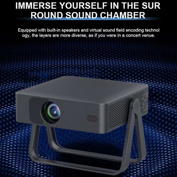 N5-A 1280x720P LCD Smart HD Projector, Plug:EU Plug(Black)
