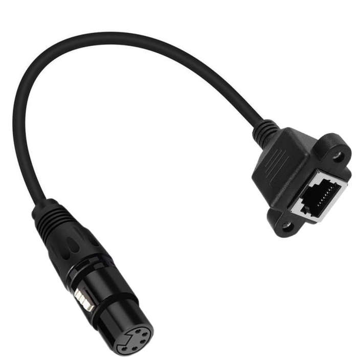 XLR 5 Pin Female to RJ45 Female Audio Cable, Length: 30cm(Black)