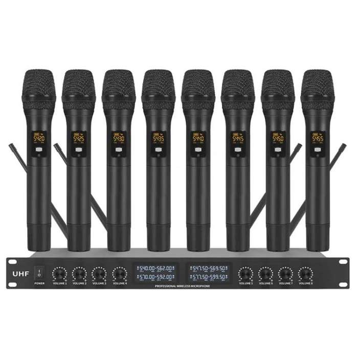 YT8 Wireless 8 Channel UHF Handheld Microphone for Stage Show 8 Handheld Microphones