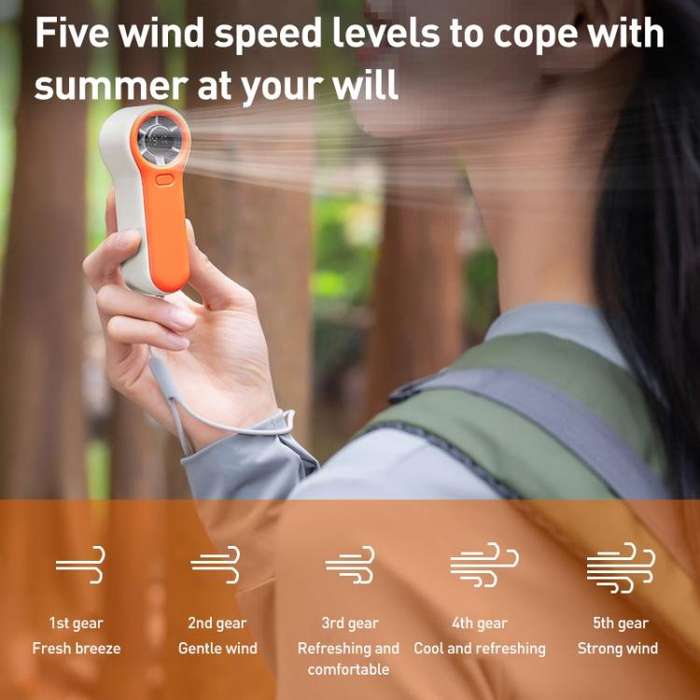 H02 HD Digital Display High Speed Mini Handheld Fan(Green)