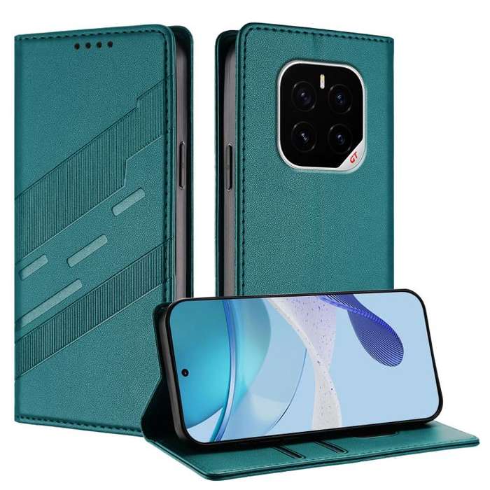 For Honor GT Pro Embossed Multi-functional Wallet Retro Leather Phone Case(Dark Green)