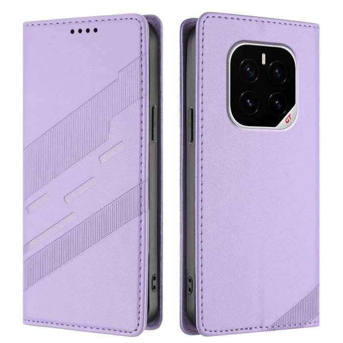 For Honor GT Pro Embossed Multi-functional Wallet Retro Leather Phone Case(Light Purple)