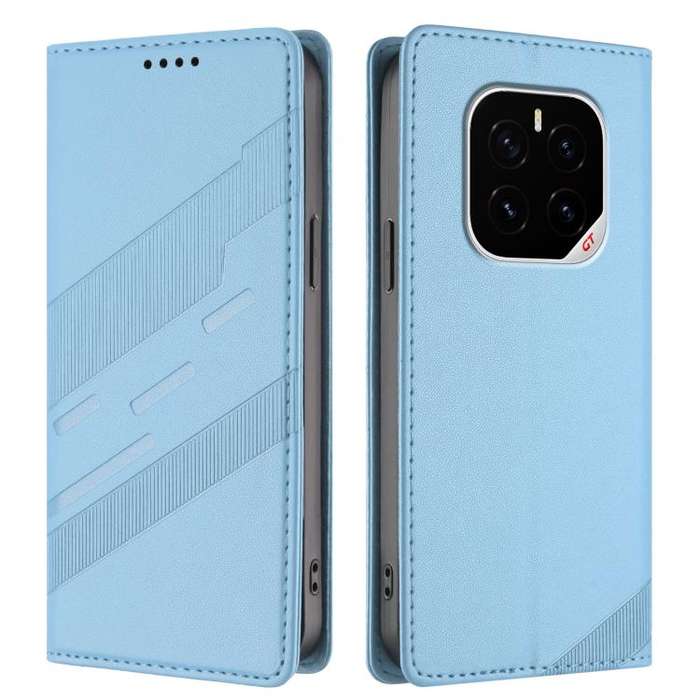 For Honor GT Pro Embossed Multi-functional Wallet Retro Leather Phone Case(Light Blue)