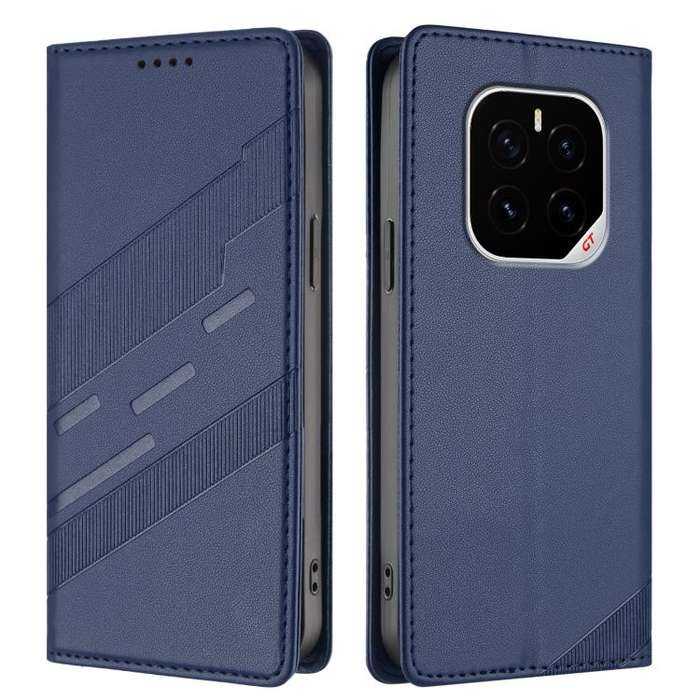 For Honor GT Pro Embossed Multi-functional Wallet Retro Leather Phone Case(Dark Blue)