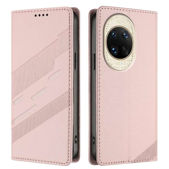 For Huawei nova 14 Embossed Multi-functional Wallet Retro Leather Phone Case(Pink)