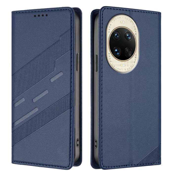 For Huawei nova 14 Embossed Multi-functional Wallet Retro Leather Phone Case(Dark Blue)
