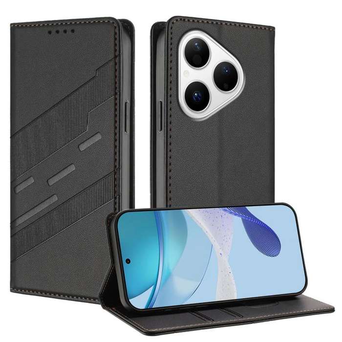 For Huawei Pura 80 Embossed Multi-functional Wallet Retro Leather Phone Case(Black)