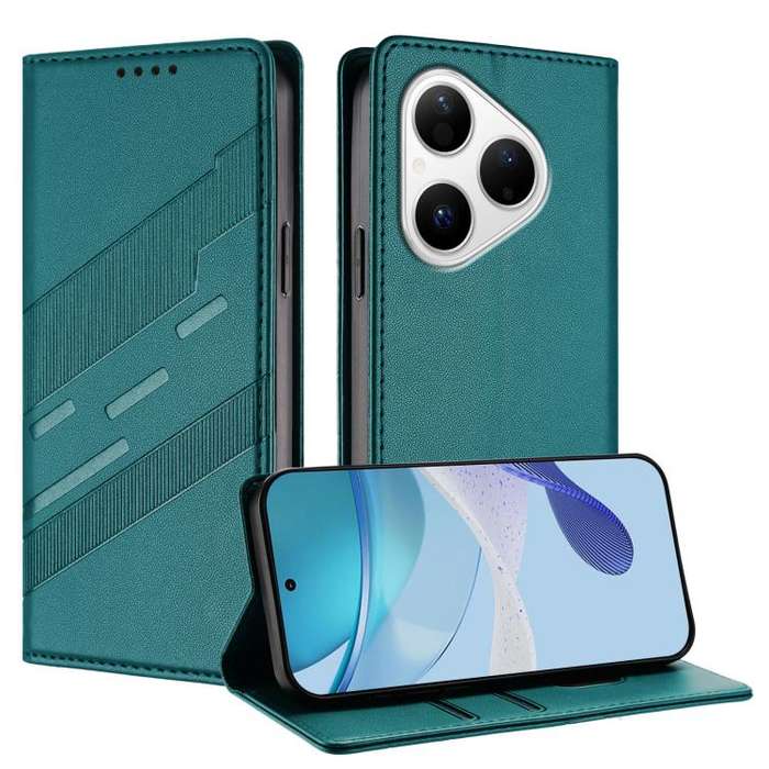 For Huawei Pura 80 Embossed Multi-functional Wallet Retro Leather Phone Case(Dark Green)