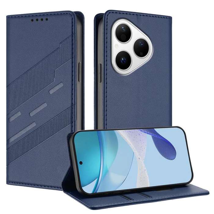 For Huawei Pura 80 Embossed Multi-functional Wallet Retro Leather Phone Case(Dark Blue)