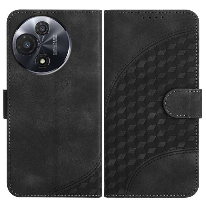 For TCL 60R 5G YX0060 Elephant Head Embossed Phone Leather Case with Lanyard(Black)