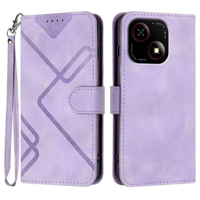 For ZTE Blade A35e 4G Line Pattern Skin Feel Leather Phone Case(Light Purple)