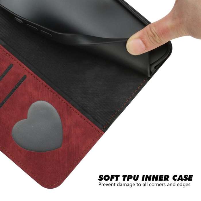 For TCL 60R 5G Side Buckle Double Fold Hand Strap Leather Phone Case(Red)