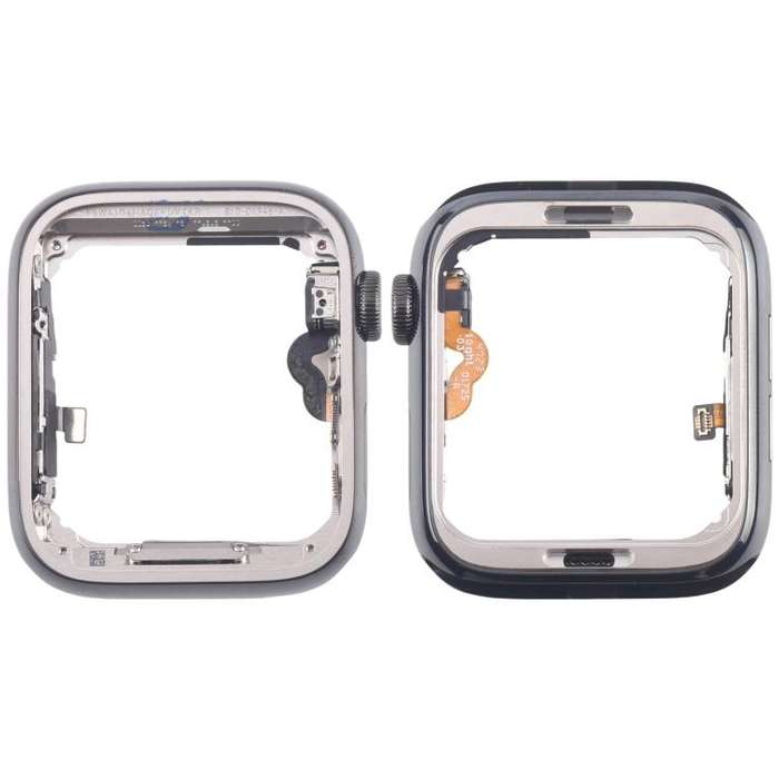 For Apple Watch Series 4 44mm LTE Graphite Steel Middle Frame Bezel Plate with Crown Spin Axis Fl...