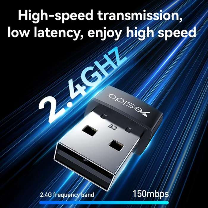 Yesido WP10 WiFi Wireless Dongle 150Mbps High Speed USB Wireless Adapter(Black)
