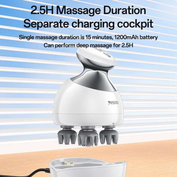Yesido MG12 IPX7 Waterproof Intelligent Head Massager Care Instrument(White)