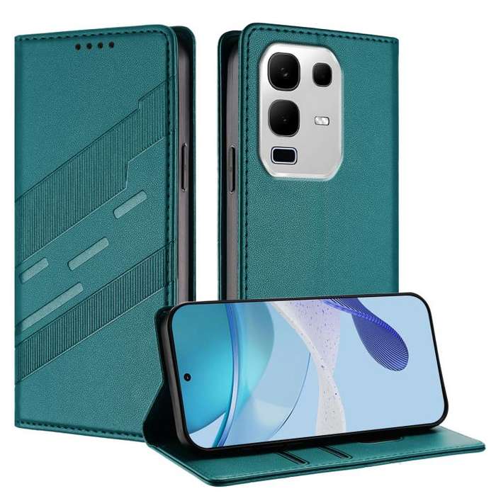 For Infinix Note 50s 5G Embossed Multi-functional Wallet Retro Leather Phone Case(Dark Green)