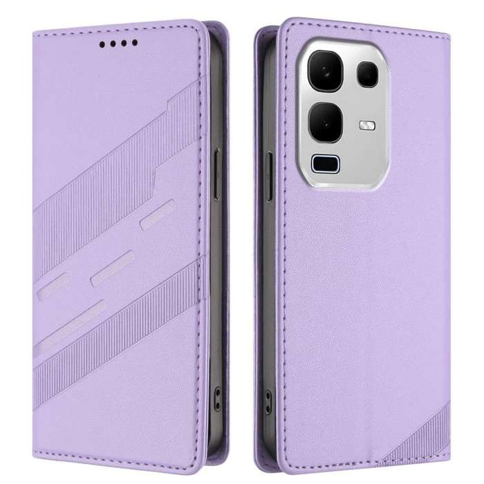 For Infinix Note 50s 5G Embossed Multi-functional Wallet Retro Leather Phone Case(Light Purple)