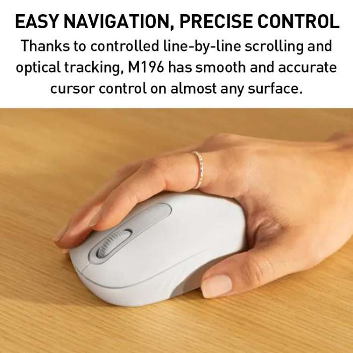 Logitech M196 1000DPI Bluetooth Wireless Mouse(White)