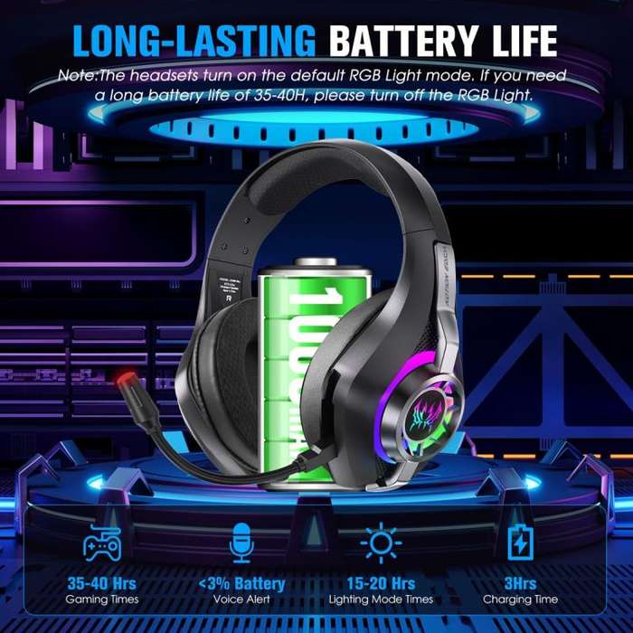 KOTION EACH GS400 Ultra Over Ear Bluetooth Wired 2.4GHz Tri-mode Gaming Headset(Black)