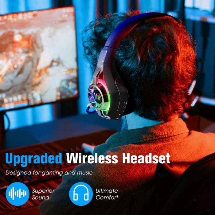 KOTION EACH GS400 Ultra Over Ear Bluetooth Wired 2.4GHz Tri-mode Gaming Headset(Black)