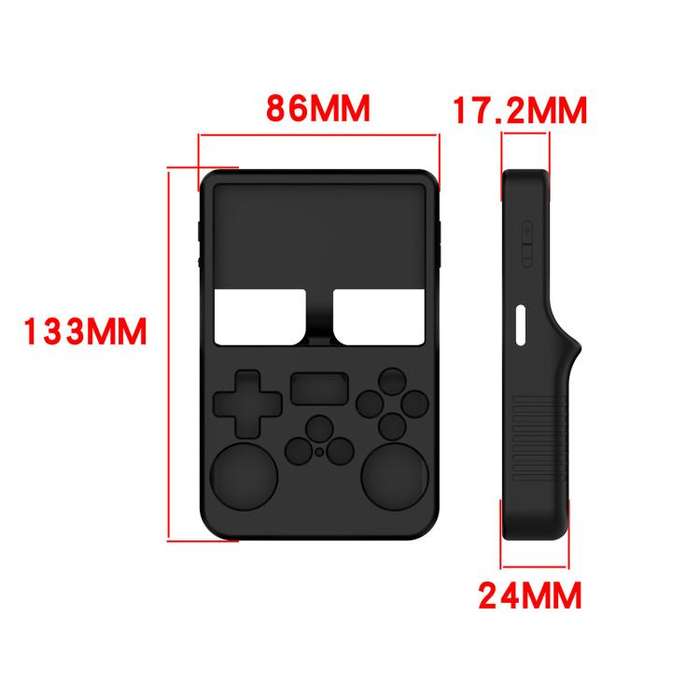 For ANBERNIC R36S Silicone Handheld Game Console Protective Case(Black)