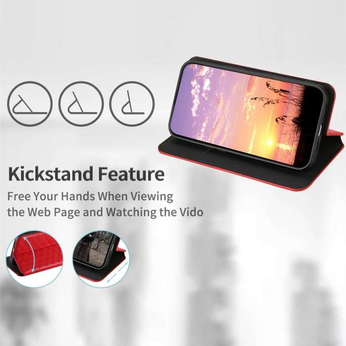 For Motorola Moto G35 5G Cubic Grid Texture Flip Leather Phone Case(Red)