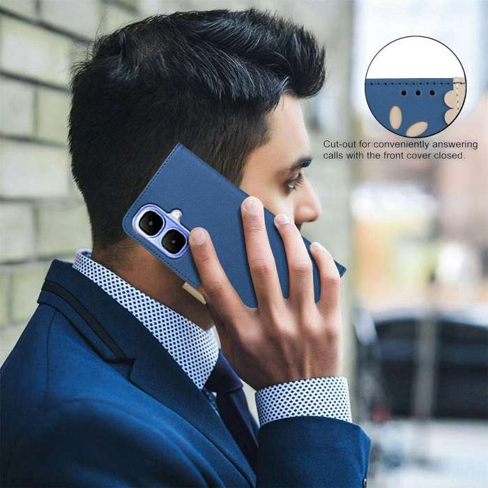 For Infinix Smart 10 4G Splicing Color Hollow Flower Pattern RFID Leather Phone Case(Dark Blue)