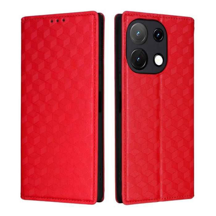 For Umidigi Note 100 4G / 5G / Note 100A Cubic Grid Texture Flip Leather Phone Case(Red)