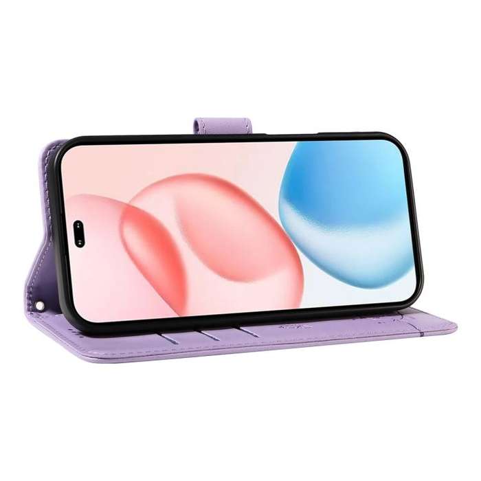 For Honor 400 Pro Global 160.8mm Adorable Cat Embossed Pattern Flip Leather Phone Case(Purple)