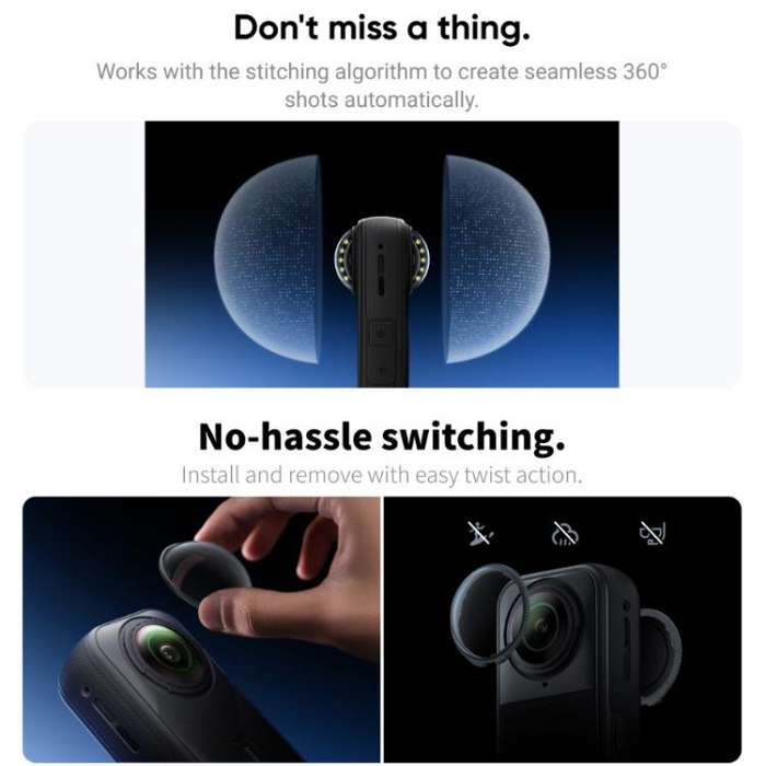 For insta360 X5 Rotating Anti-Scratch Lens Film(Plastic Protective Lens)